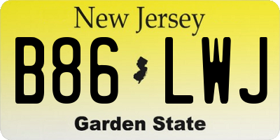 NJ license plate B86LWJ