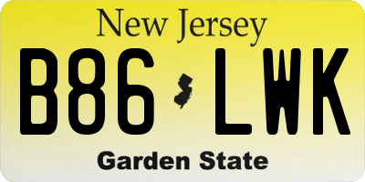 NJ license plate B86LWK