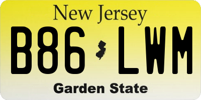 NJ license plate B86LWM