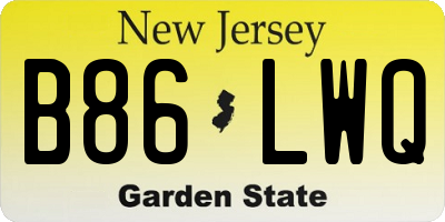 NJ license plate B86LWQ