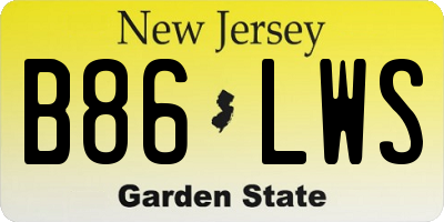 NJ license plate B86LWS