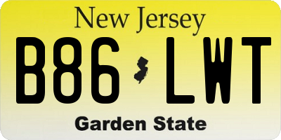 NJ license plate B86LWT