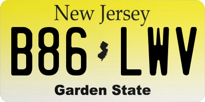 NJ license plate B86LWV