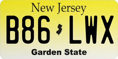 NJ license plate B86LWX