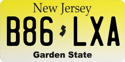 NJ license plate B86LXA