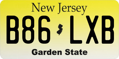 NJ license plate B86LXB