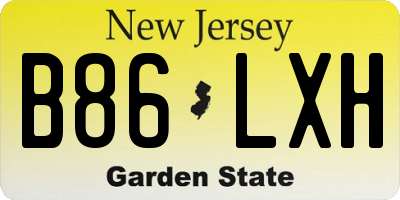 NJ license plate B86LXH