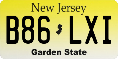 NJ license plate B86LXI