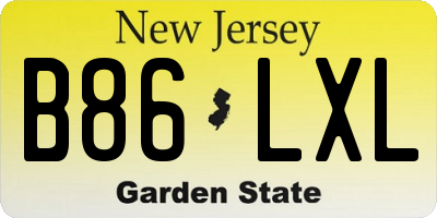NJ license plate B86LXL