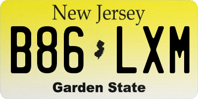NJ license plate B86LXM