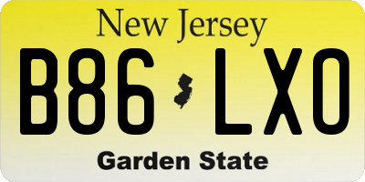NJ license plate B86LXO