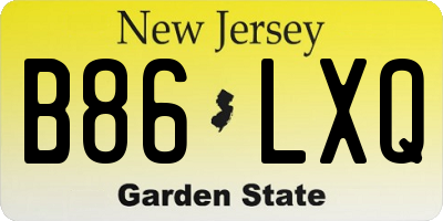 NJ license plate B86LXQ