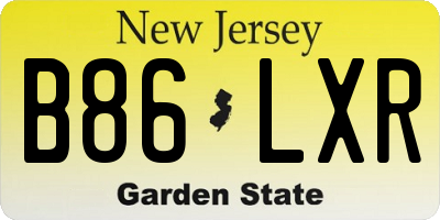 NJ license plate B86LXR