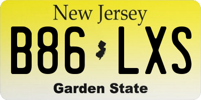 NJ license plate B86LXS