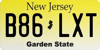 NJ license plate B86LXT