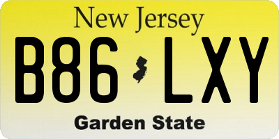 NJ license plate B86LXY