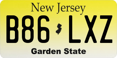 NJ license plate B86LXZ