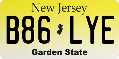 NJ license plate B86LYE