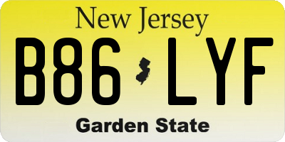 NJ license plate B86LYF