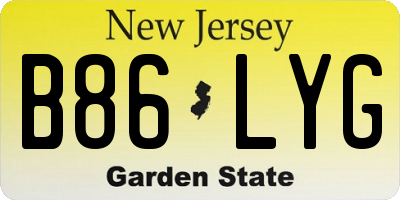 NJ license plate B86LYG