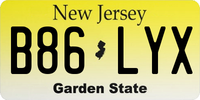 NJ license plate B86LYX
