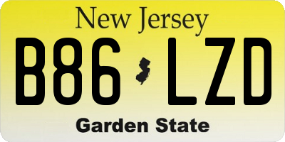 NJ license plate B86LZD