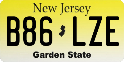 NJ license plate B86LZE