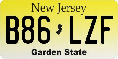 NJ license plate B86LZF