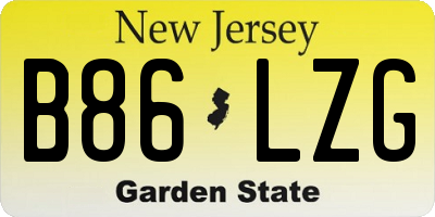 NJ license plate B86LZG