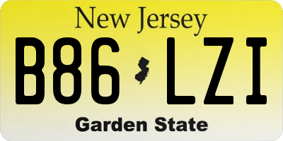 NJ license plate B86LZI
