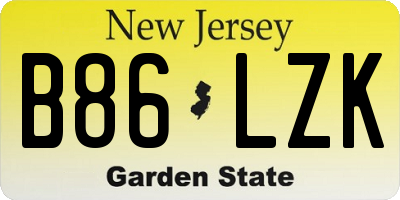 NJ license plate B86LZK
