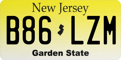 NJ license plate B86LZM