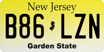 NJ license plate B86LZN