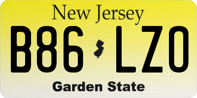 NJ license plate B86LZO