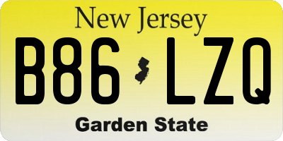 NJ license plate B86LZQ