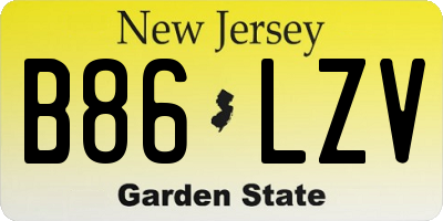 NJ license plate B86LZV