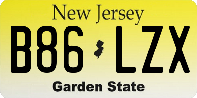 NJ license plate B86LZX