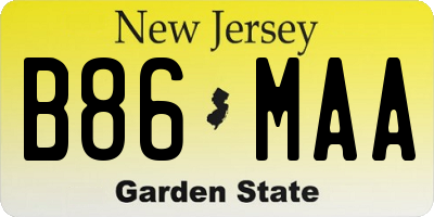 NJ license plate B86MAA