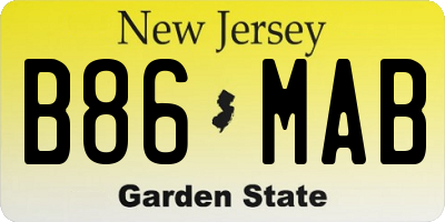 NJ license plate B86MAB