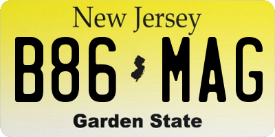 NJ license plate B86MAG