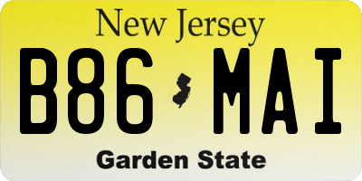 NJ license plate B86MAI