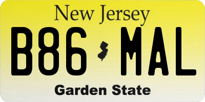 NJ license plate B86MAL