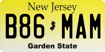 NJ license plate B86MAM