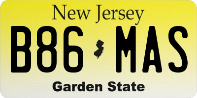 NJ license plate B86MAS