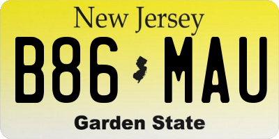NJ license plate B86MAU