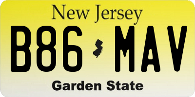 NJ license plate B86MAV