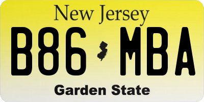 NJ license plate B86MBA