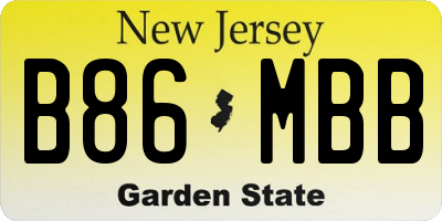 NJ license plate B86MBB
