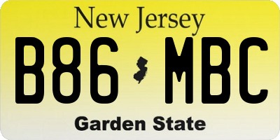 NJ license plate B86MBC