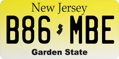 NJ license plate B86MBE
